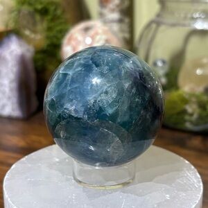 Blue fluorite sphere